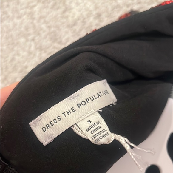 Dress the Population Floral Sequin Dress - Black, Red, Pink, Gold - Picture 9 of 9